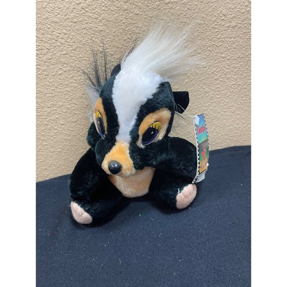 Vintge Disney Bambi Flower Skunk Plush Tags New Old Stock - Picture 1 of 7